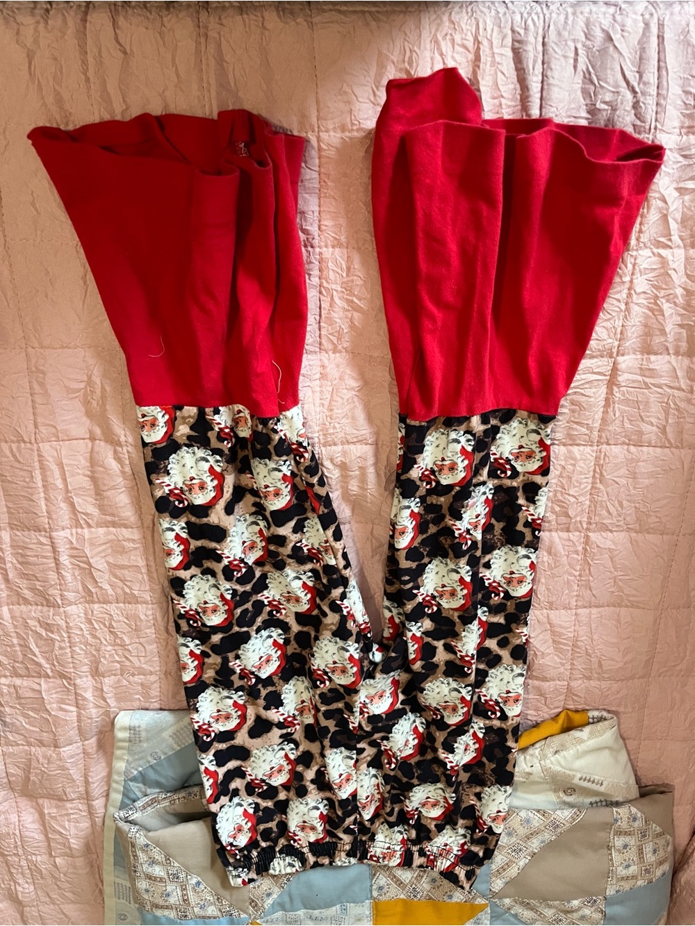 Red Cuffed Floral Leopard Lounge Pants